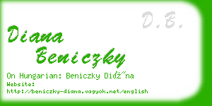 diana beniczky business card